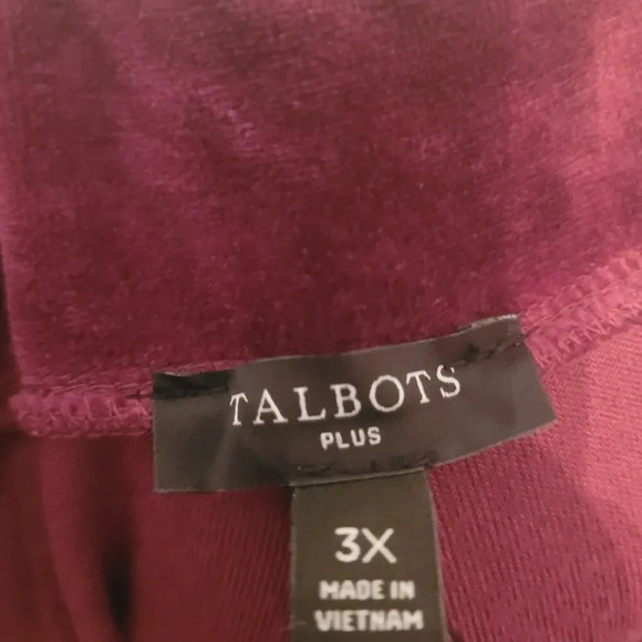 Talbots Womens Luxe Velour High Waist Leggings Size 3X Burgundy Pull On NEW - Picture 5 of 10
